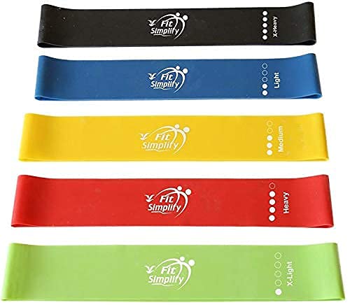 Fit Simplify Resistance Loop Exercise Bands and Tube Bands with Handles, Ankle Straps and Door Anchor