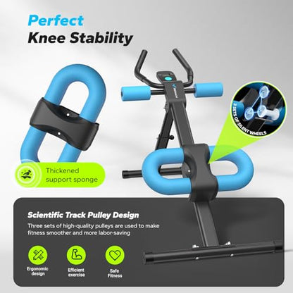 MERACH Ab Machine, Ab Workout Equipment, Adjustable Ab Trainer Machine for Abs Workout at Home Gym, Foldable, Knee Protection, Abdominal Trainer for Stomach Workout