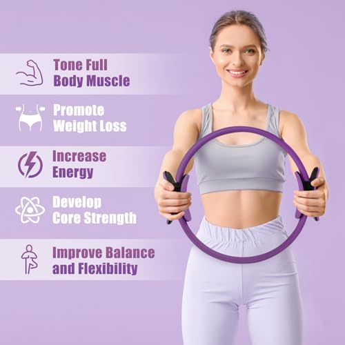 RitFit Pilates Ring Circle - 14 Inch Magic Fitness Circle for Toning Inner & Outer Thighs, Bonus Workout Guide Included