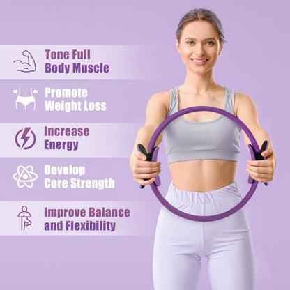 RitFit Pilates Ring Circle - 14 Inch Magic Fitness Circle for Toning Inner & Outer Thighs, Bonus Workout Guide Included