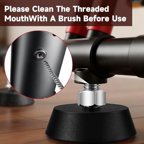 4 Pack Exercise Bike Support Foot Pads Compatible with Peloton OG & Plus, Upgrade Stainless 3/8" Leveling Screws Feet Adjustable, Noise Reduction, Anti-Slip Rubber Shock-Absorbing