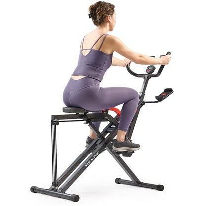 Sunny Health & Fitness Smart Heavy Duty Row-N-Ride, Squat Assist Trainer for Full Body Workout, 350 LB Capacity, 5-Level Resistance, Padded Seat, and Free SunnyFit App Connection – NO. 077PLUSSMART