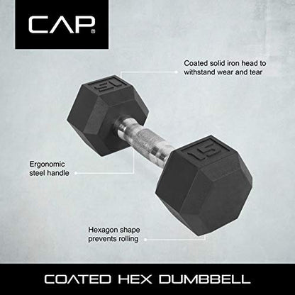 CAP Barbell Coated Dumbbell Weight, Single, Various Sizes - size: 40 Pound