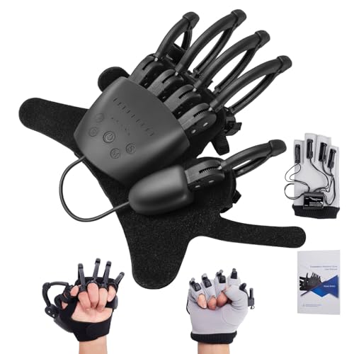 Hand Rehabilitation Robot Gloves for Stroke, Robotic Hand Glove for Stroke Rehab, Adjustable Strength, 4 Modes, Finger Training Therapy Equipment for Hemiplegia Stroke Patient with USB Chargeable