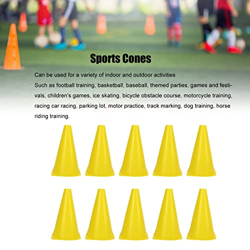 23cm Soccer Training Cones - 10-Pack Polyethylene Field Markers for Football, Basketball, and Agility Drills