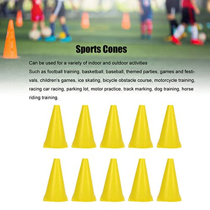 23cm Soccer Training Cones - 10-Pack Polyethylene Field Markers for Football, Basketball, and Agility Drills