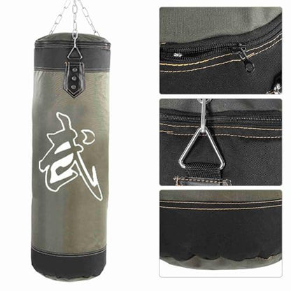 Heavy Punching Bag,Training Boxing Bag with Chain for Adults Men Women(Empty) - color: Green, size: 60cm