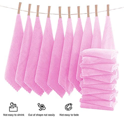 MOONQUEEN Ultra Soft Premium Washcloths Set - 12 x 12 inches - 24 Pack - Quick Drying - Highly Absorbent Coral Velvet Bathroom Wash Clothes - Use as Bath, Spa, Facial, Fingertip Towel (Frozen Berry)
