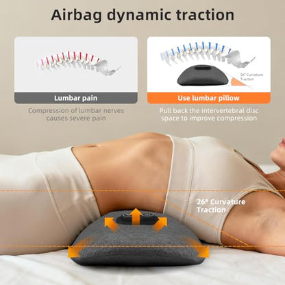 3 in 1 Lower Back Massager - Smooth Triple Fusion Back Massager with Heat,Vibration Massager & Airbag Traction Spine Massager for Lower Back Pain Relief,Deep Tissue Relaxation FSA Eligible HSA