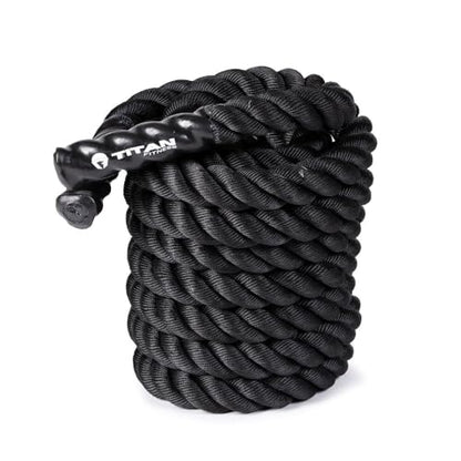 Titan Fitness Battle Rope 40ft x 2in, Poly Dacron Heavy Rope for Home Gym Conditioning Workouts, Cross-Train, Strength Training Exercises
