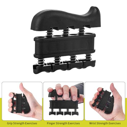 7PCS Grip Strength Trainer Kit, 2 Adjustable Forearm Resistance Grips, Finger Stretchers, Grip Ring, Hand Squeeze Ball, Finger Exercises, User Manual, Suitable for Hand Training, Suitable for Everyone