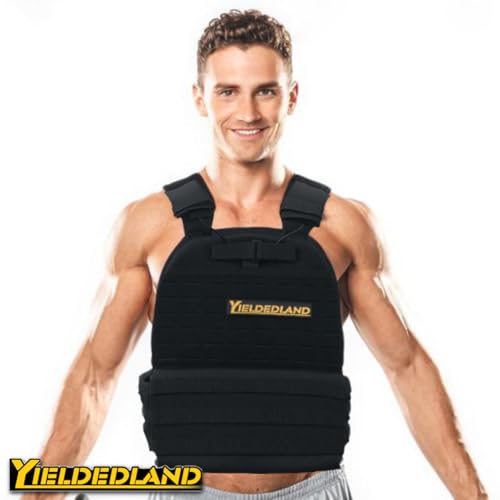 15lb/21lb Weighted Vest for Men and Women with Weight Vest Plates, Weight Vest for Strength and Endurance Training, Workouts, Running, Walking (Black, 5.75LB Plate)