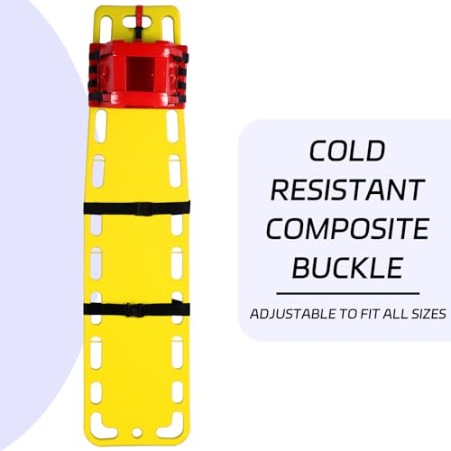 72.83 x 17.72 x 2.5 Inch Spine Board Stretcher with Backboard Straps, Backboard Immobilization Portable Spine Stretcher Plastics Lightweight Base Board (Yellow) - color: Yellow