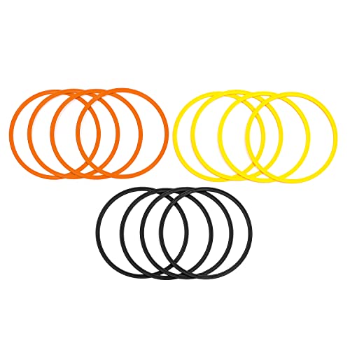 Speed & Agility Training Rings - Set of 12 - with Carrycase - by Trademark Innovations - color: Yellow/Orange/Black, size: 16"