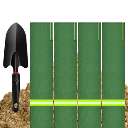 4PCS Sand Bags for Flooding, Reusable Quick Dam Flood Barriers for Home & Outdoor Water Barrier with Elastic Band, 4'X 7" Flood Prevention Sandbag Thickened Canvas Sand Bags with Sand Shovel