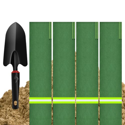 4PCS Sand Bags for Flooding, Reusable Quick Dam Flood Barriers for Home & Outdoor Water Barrier with Elastic Band, 4'X 7" Flood Prevention Sandbag Thickened Canvas Sand Bags with Sand Shovel