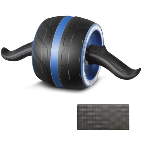 AB Wheel Roller with Resistance Spring, Automatic Rebound Core Trainer - color: Blue