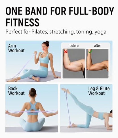 Upgraded Figure 8 Resistance Bands, Resistance Bands for Arms & Full Body Workout, Stretch Resistance Band with Handles for Yoga, Pilates, Toning, Home Fitness & Physical Therapy