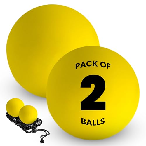 Lacrosse Balls Official Regulation Size, Therapy Balls for Muscle Relief, Trigger Point Therapy, Self-Massage - Ideal for Dog Toy & Training (White or Multicolor 6 Pack or 12 Pack) - color: Yellow