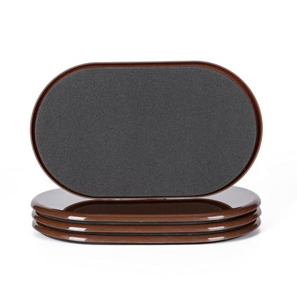 4 Pcs 5 3/4'' x 9 1/2" Furniture Sliders Pads for Hardwood Floors（Coffee） - size: 9 1/2" Oval-4 Pack Coffee