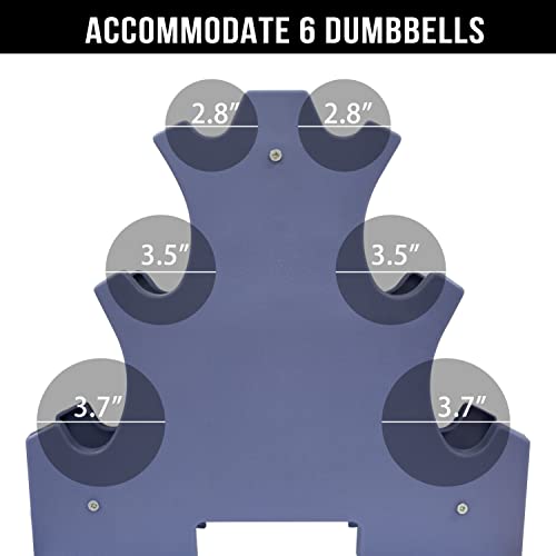Balelinko 3 Tier Dumbbell Rack Stand, Compact Free Weight Dumbbell Holder for Home Gym Organization (Weights Not Included),Blue