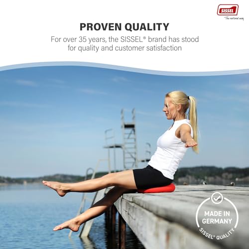 SISSEL SITFIT 14in Red | Active Sitting & Training | Strengthens Back & Pelvic Floor Muscles | Versatile Use: Legs & Veins | Adjustable Pressure | Includes Exercise Poster - color: Red