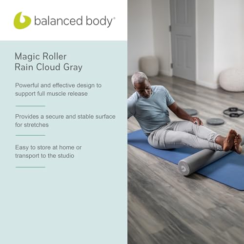 Balanced Body Magic Roller, Muscle-Release Roller, Muscle Roller for Post-Pilates Workout or Physical Therapy, Stretching Tool, Rain Cloud Gray - color: Rain Cloud Gray