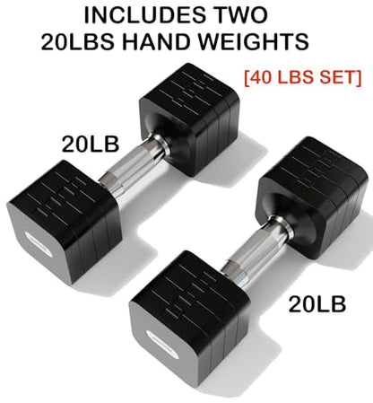 Adjustable Dumbbell Set for Women Men 7.5LB/10LB/15LB/20LB/25LB Each - color: Black, style: 20LB Each [40 LBS Total]