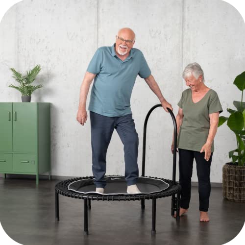 bellicon Mini Trampoline | Bungee Suspension up to 440 lbs | Indoor Fitness Rebounder for Adults | Screw-in Legs