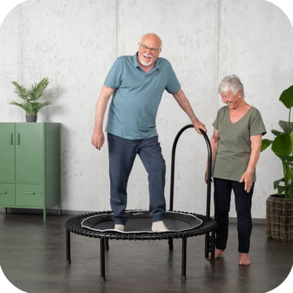 bellicon Mini Trampoline | Bungee Suspension up to 440 lbs | Indoor Fitness Rebounder for Adults | Screw-in Legs