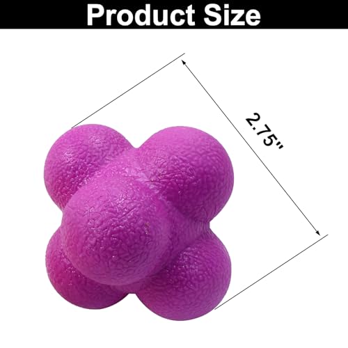 2 Pack Reaction Balls Agility Training Ball Hand Eye Coordination Training Sports Reaction Speed Multiside Reaction Ball