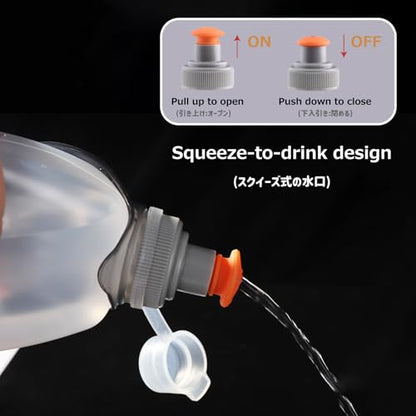 Running Water Bottles Flask BPA Free Leakproof Hydration Vest Packs Waist Belt Replacement for Triathlon Marathon Hiking Cycling Climbing Runner - color: #1 250ml/8.5oz with Clip