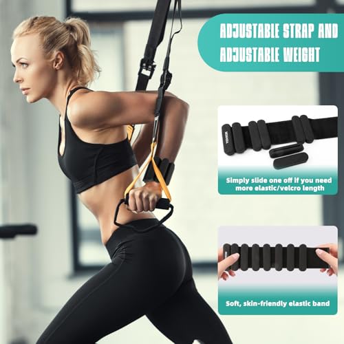 Ankle Weights for Women Men, Silicone Wrist Weights Set of 2 - Wearable Leg Weights/Arm Weights Ideal for for Home Gym Workout, Running, Yoga, Pilates, Barre, Exercise, Strength Training
