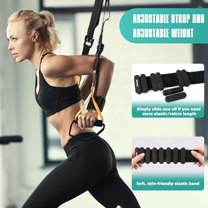 Ankle Weights for Women Men, Silicone Wrist Weights Set of 2 - Wearable Leg Weights/Arm Weights Ideal for for Home Gym Workout, Running, Yoga, Pilates, Barre, Exercise, Strength Training