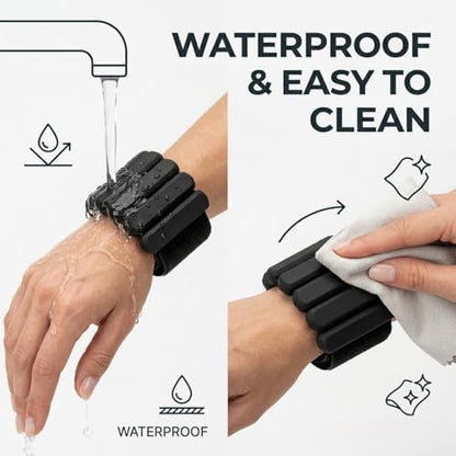 Adjustable Wrist and Ankle Weights, 2lb Pair (1lb Each) Soft Silicone Wearable Weights for Women & Men, Waterproof Arm Weights for Yoga, Pilates, Walking, Running, Barre, Home Workout (pink)