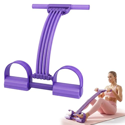 Pedal Resistance Band with Handle,2026 New 8 Tube Exercise Band,3 in 1 Adjustable Multifunction Fitness Equipment for Home Gym, Foot Pedal Puller for Full Body Workout