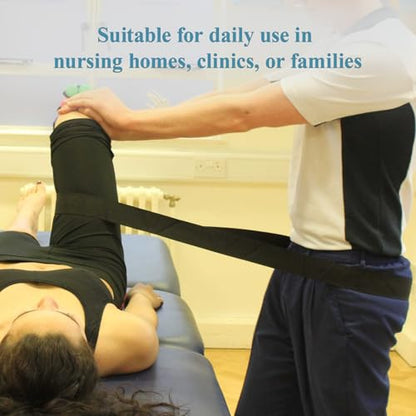 EDWERD Extremity Mobilization Belt - 7.5 ft Adjustable Manual Traction Mobility Aid Strap for Stretching Yoga Leg Shoulder Exercise Shoulder Joint Release Knee Arthritis (Black)