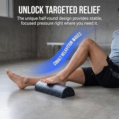 Half Round Foam Roller Neck Gym 18inch Length Muscle Roller Half Roller Foam, Massage Column Roller, Exercise Foam Roller for Yoga, Pilates & Stretching