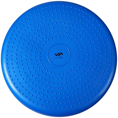 JFIT Inflatable Balance Disc - 13" or 26" Large Wobble Cushion Trainer - Durable Exercise Balance Pad for Coordination, Stability, and Core - Home, Gym, and Pet Training - style: 13-Inch - Blue