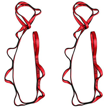 2Pcs Adjustable Anti-Gravity Chrysanthemum Swing Flying Stretch Belt Rope Climbing Daisy Chains Extension Yoga Belt Hanging - color: Red, size: 1.1M