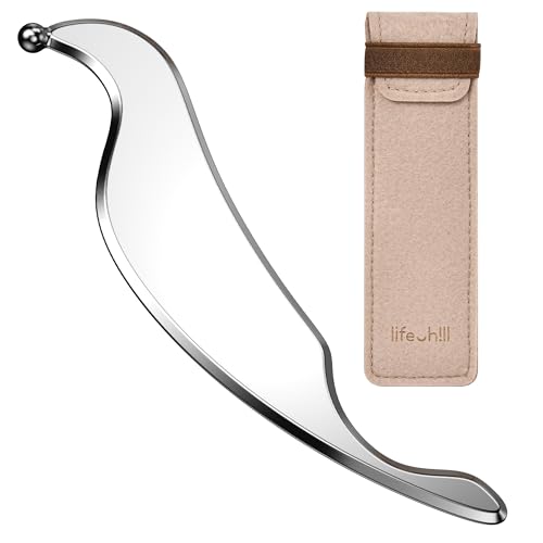 3-in-1 Stainless Steel Gua Sha Tool, Professional Trigger Point Massage Tools & Fascia Release Scraper for Muscle Pain Relief of Neck, Shoulder, Leg & Body