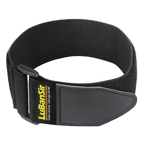 Cinch Straps - 2" x 18" (6 Pack) Elastic Hook and Loop Storage Straps with Buckle for Bicycle, Truck, Boat and More for Extension Cords, Ropes, Hoses Organization - Black