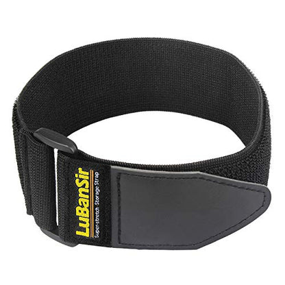 Cinch Straps - 2" x 18" (6 Pack) Elastic Hook and Loop Storage Straps with Buckle for Bicycle, Truck, Boat and More for Extension Cords, Ropes, Hoses Organization - Black