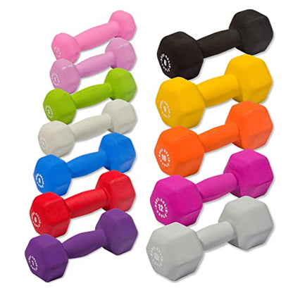 Body-Solid Tools Neoprene Dumbbell for Weight and Aerobic Strength Training, Pilates & Physical Therapy, Hand Weights for Men and Women, Commercial and Home Gym Free Weights Hex End Dumbbells - color: 7lbs.Purple
