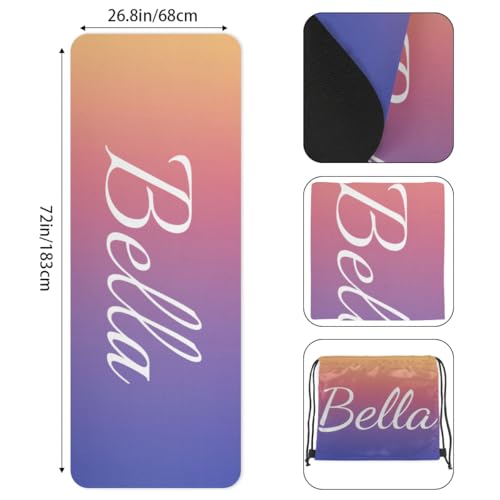 Custom Name Yoga Mat,Personalized Travel Yoga Exercise Mat,Non Slip,Perfect for Kids & Adults,Gradient Color D Series - color: Style 15