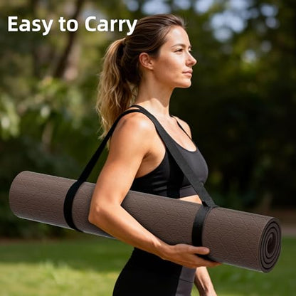 Extra Wide Yoga Mat, 72"x40"x0.4"Thick, Large Exercise Mat, Oversized Non Slip Workout Mat with Strap for Yoga, Pilates, Fitness, Home Gym Studio
