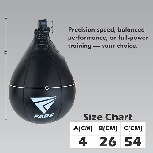 Leather Speed Bag – Boxing Training Punching Ball with Heavy-Duty Hanging Swivel for MMA, Muay Thai, Fitness, and Stress Relief
