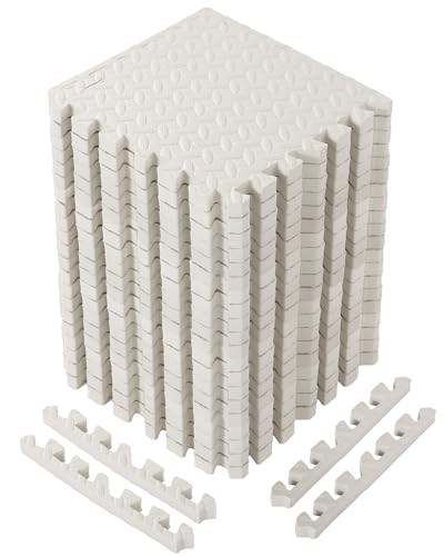 Arrowbash 12x12x1 Inch EVA Thick Interlocking Foam Floor Tiles Puzzle Exercise Mat Foam Mats for Home Gym Pets(White,20)