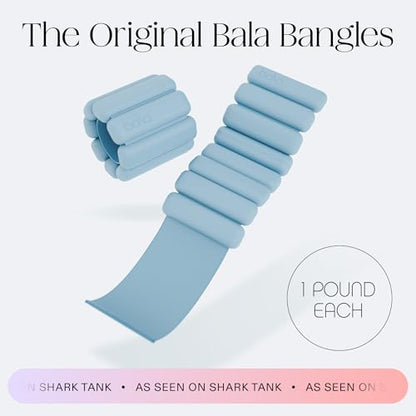 Bala Bangles Wrist & Ankle Weights for Women & Men - Adjustable Weighted Bands - Soft Silicone Arm & Leg Weights for Pilates, Yoga, Walking, Barre, Home Workout & Strength Training Exercise