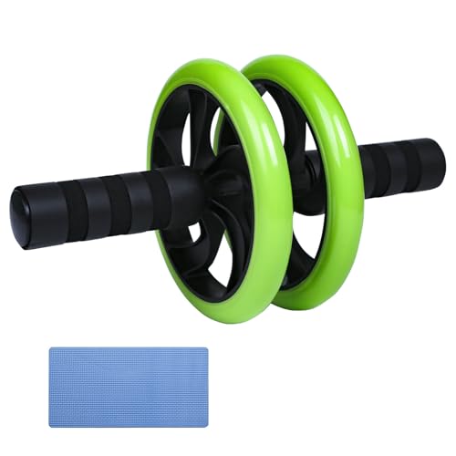 AB Wheel Roller, Exercise Abdominal Fitness Wheel, Work-out Strength-Training Roller, 11"W - color: Green